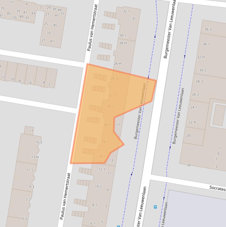 Kaart van postcodegebied 1064LL.