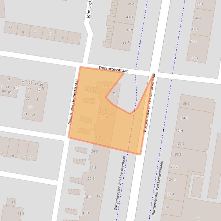 Kaart van postcodegebied 1064LM.