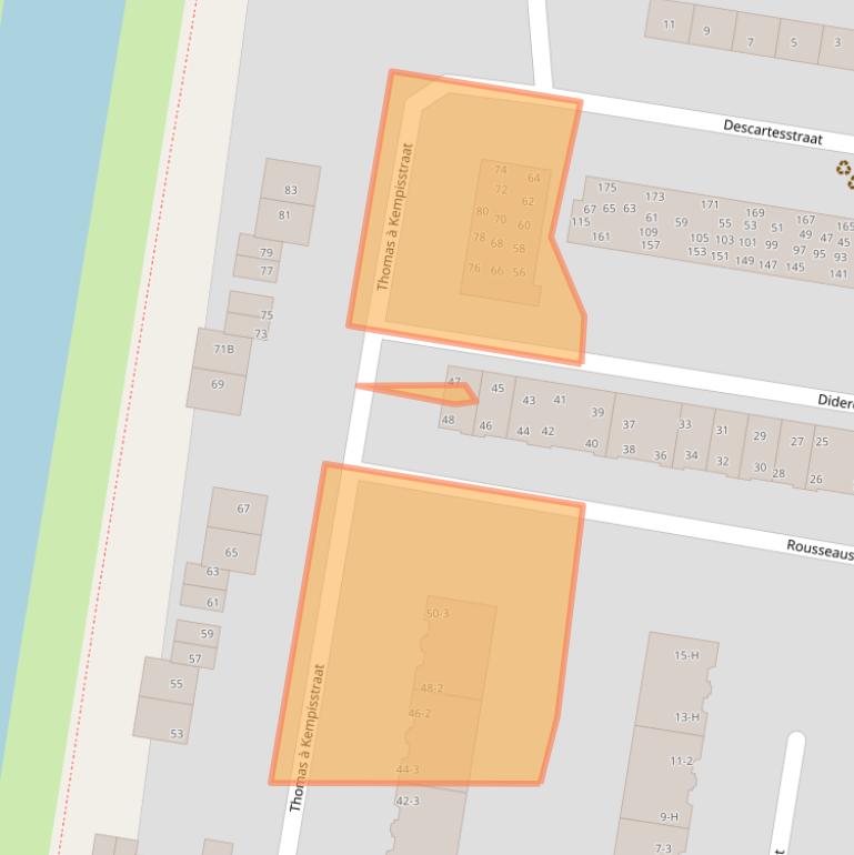 Kaart van postcodegebied 1064LX.