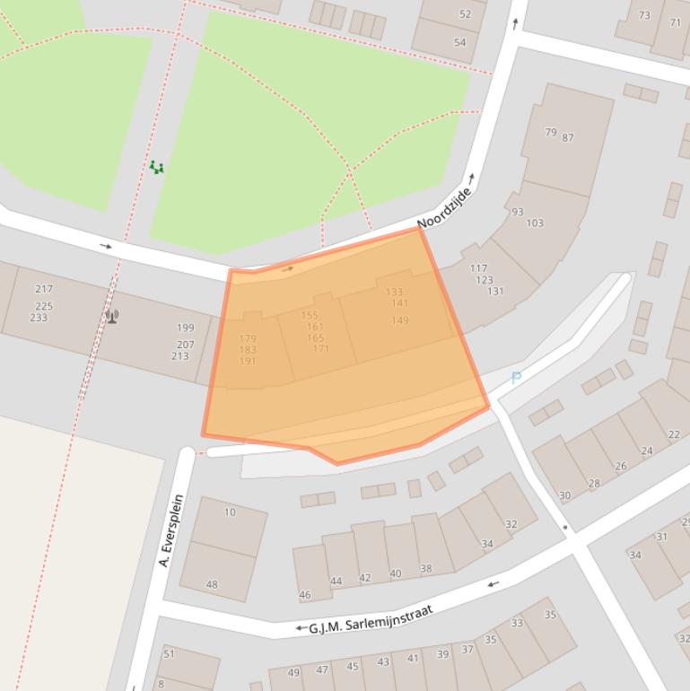 Kaart van postcodegebied 1064MC.