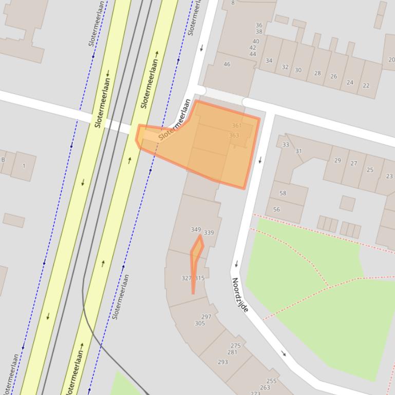 Kaart van postcodegebied 1064MV.