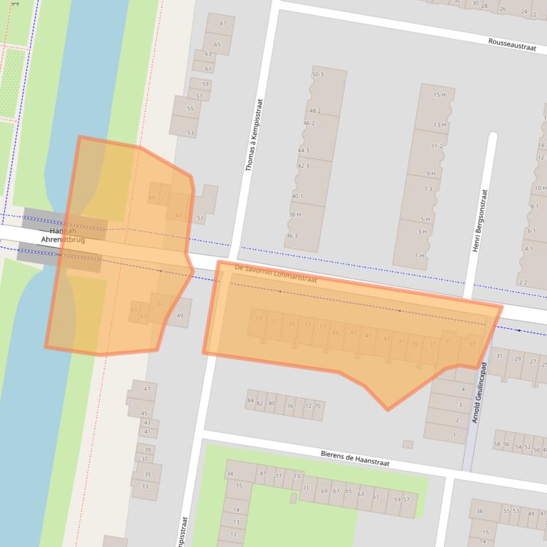 Kaart van postcodegebied 1064NA.