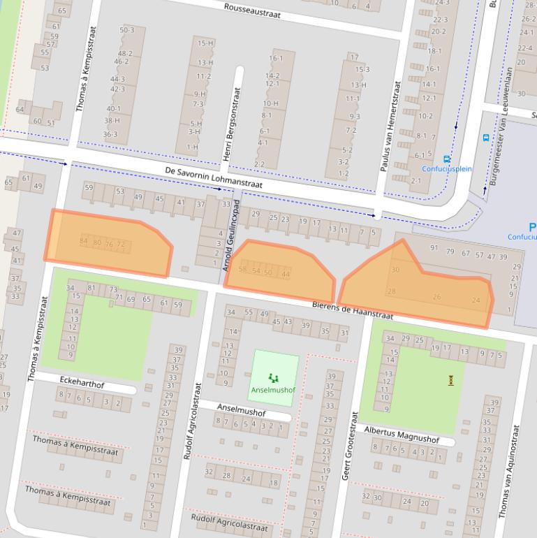 Kaart van postcodegebied 1064ND.