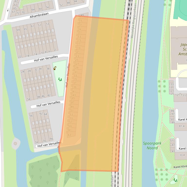 Kaart van postcodegebied 1064NX.