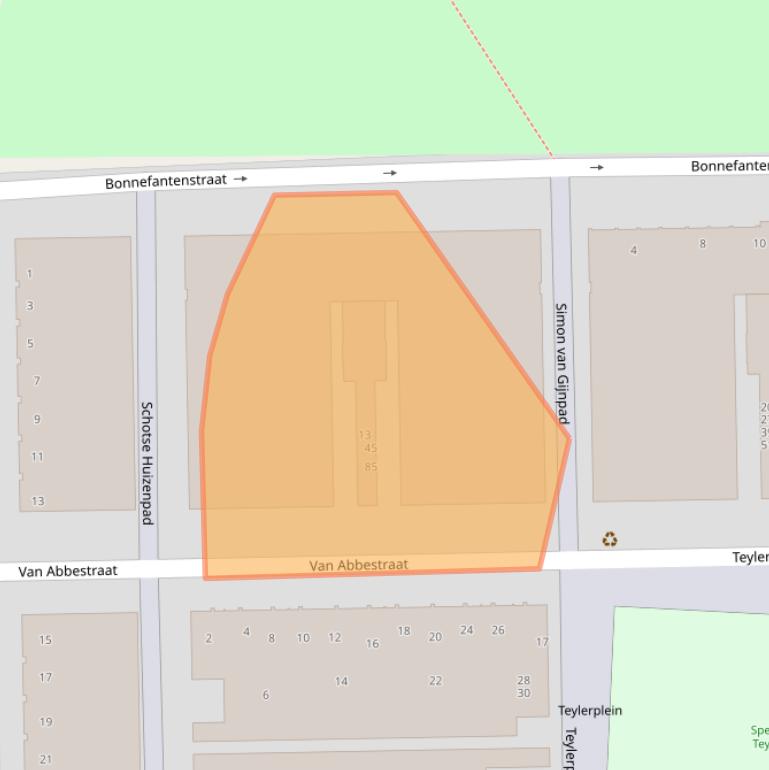 Kaart van postcodegebied 1064PK.