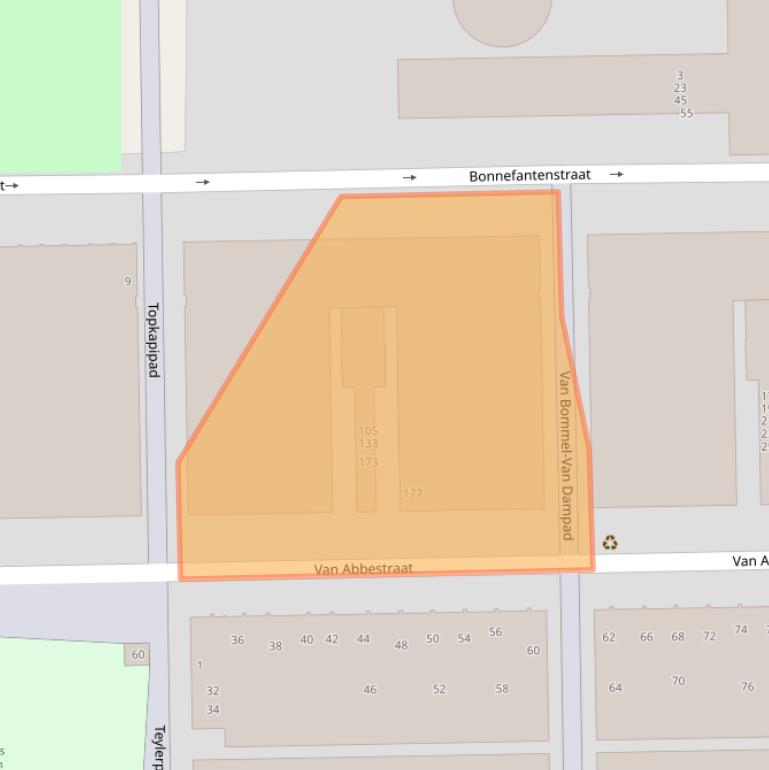 Kaart van postcodegebied 1064PL.