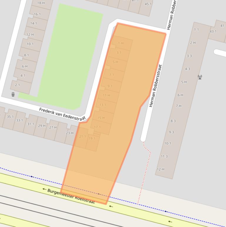 Kaart van postcodegebied 1064RC.