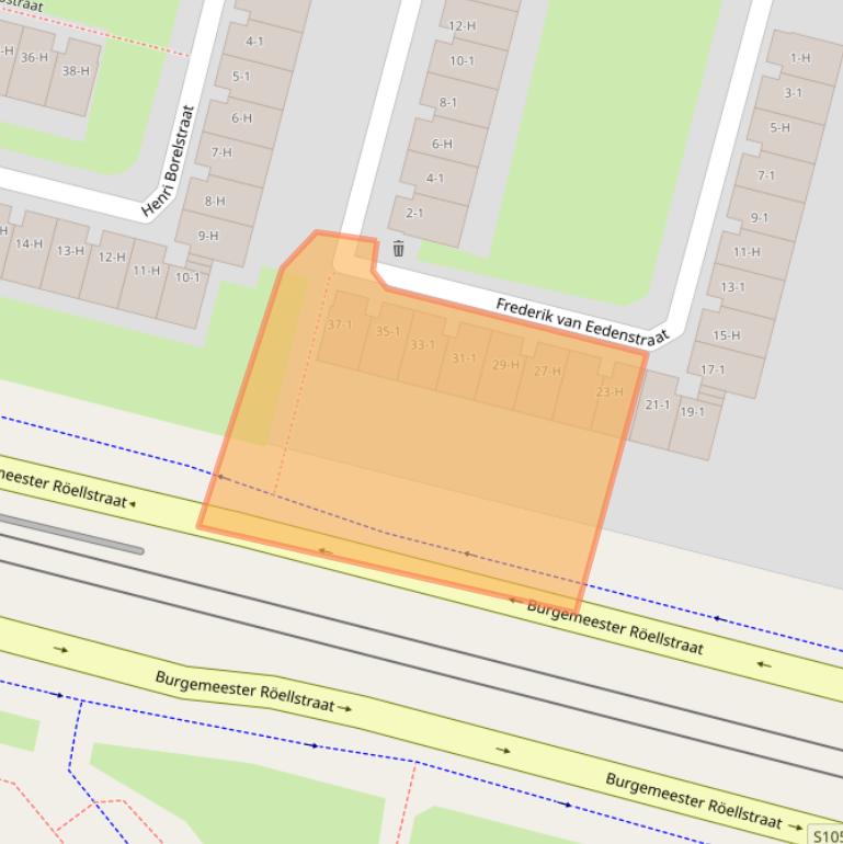 Kaart van postcodegebied 1064RD.