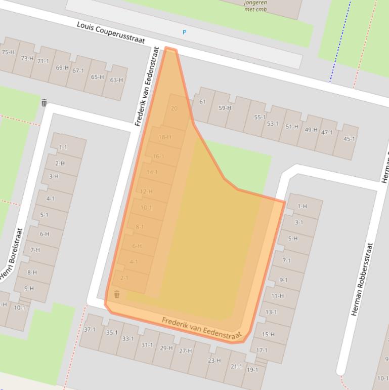 Kaart van postcodegebied 1064RE.