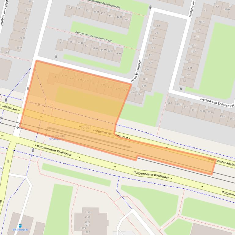 Kaart van postcodegebied 1064RH.