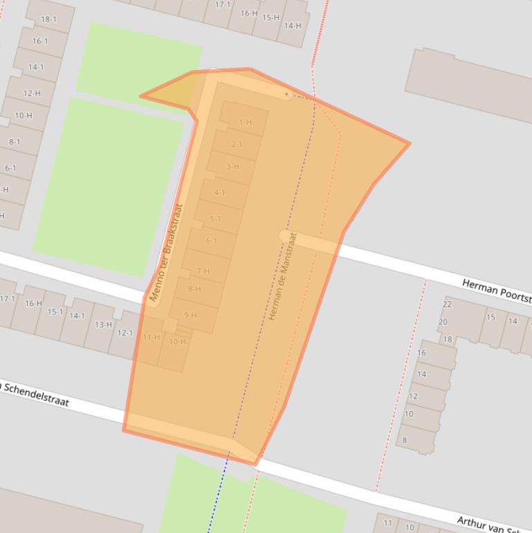 Kaart van postcodegebied 1064RJ.