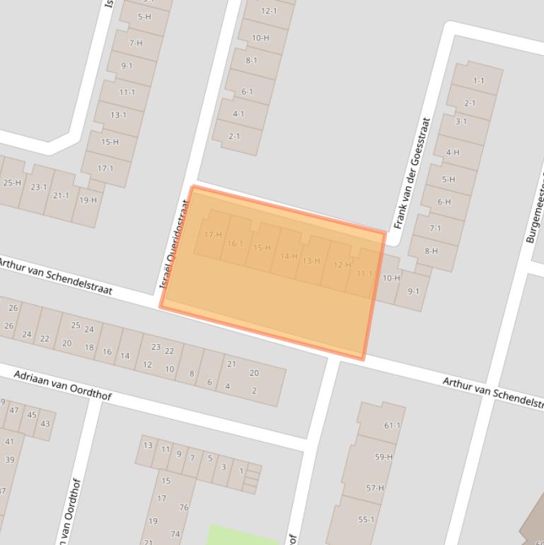 Kaart van postcodegebied 1064RR.