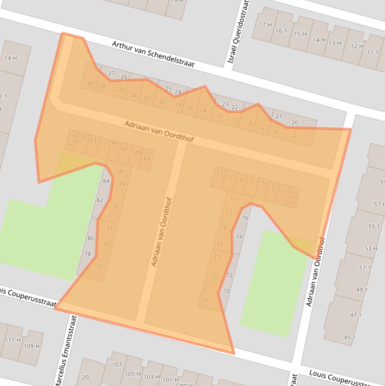 Kaart van postcodegebied 1064RW.