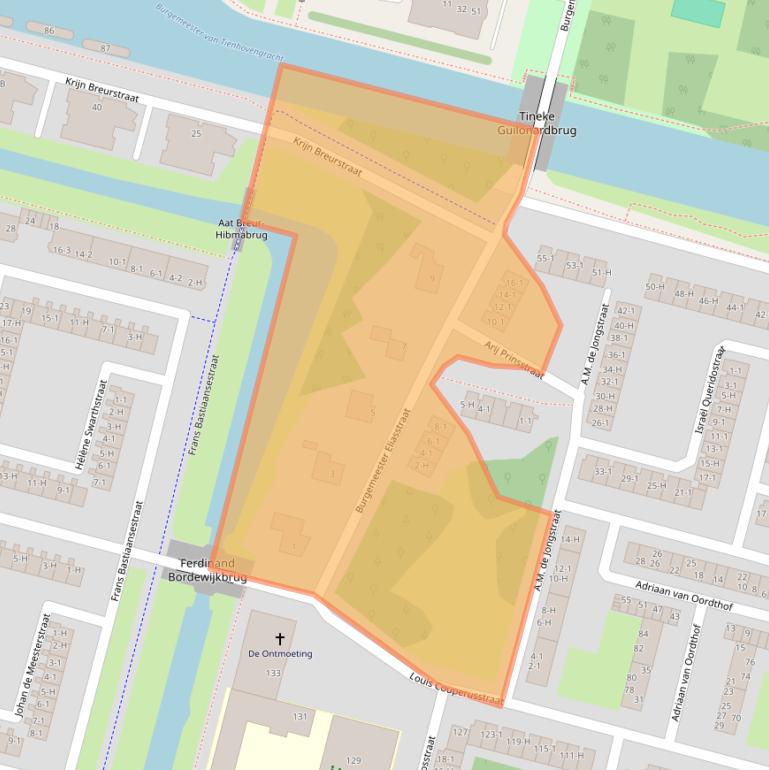 Kaart van postcodegebied 1064SC.