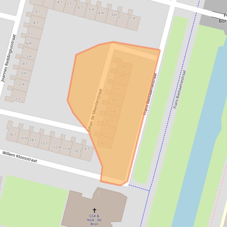 Kaart van postcodegebied 1064SE.