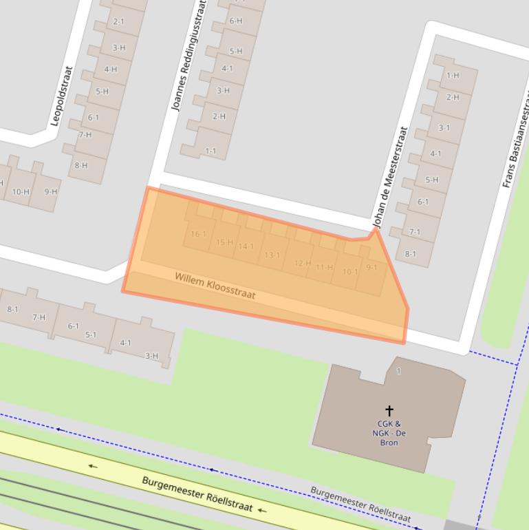 Kaart van postcodegebied 1064SG.