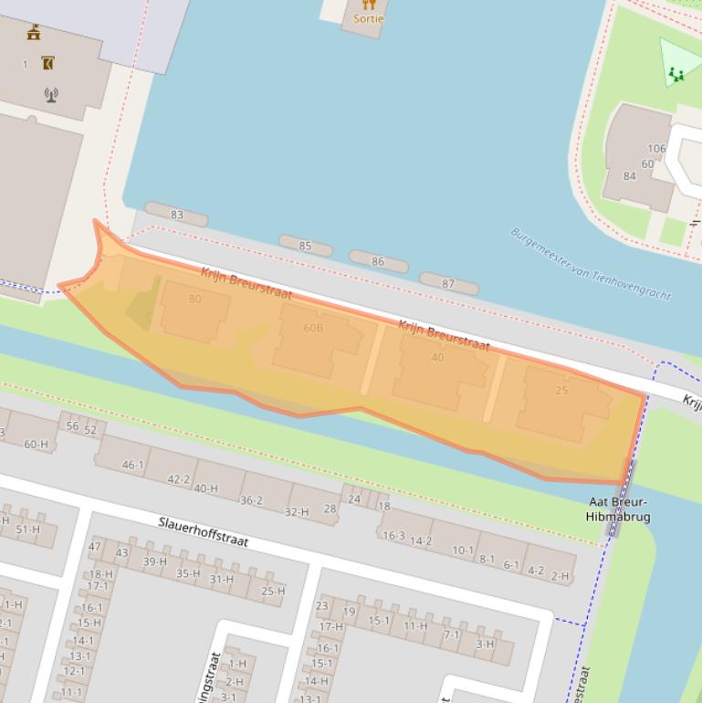 Kaart van postcodegebied 1064SX.