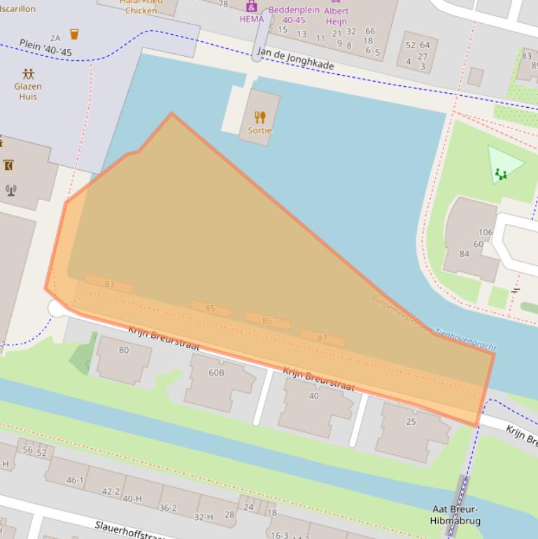 Kaart van postcodegebied 1064SZ.