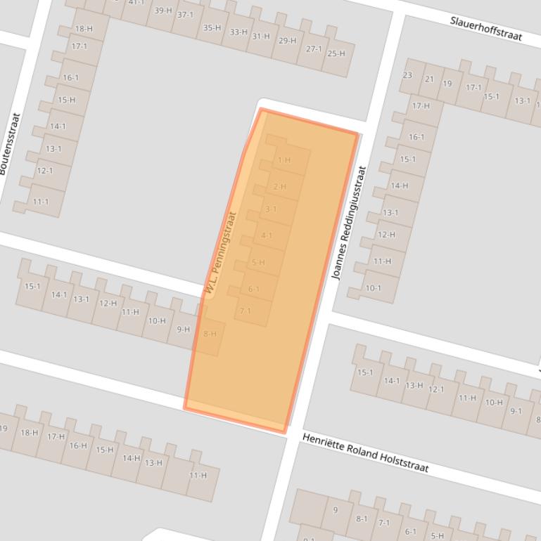 Kaart van postcodegebied 1064TM.