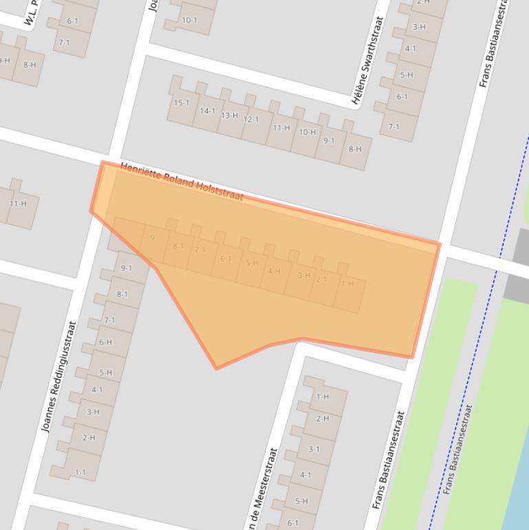 Kaart van postcodegebied 1064TS.