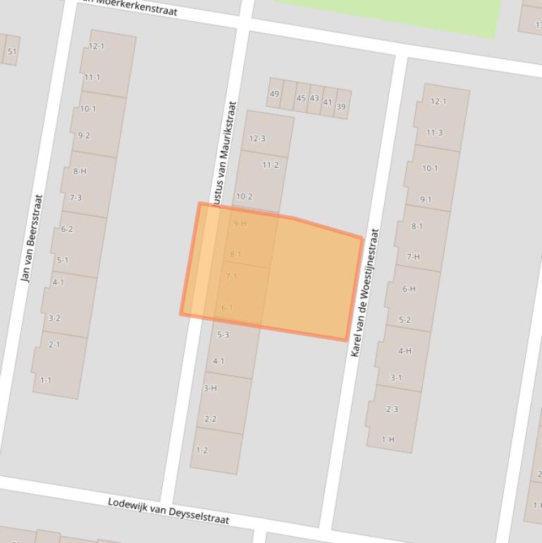 Kaart van postcodegebied 1064VD.