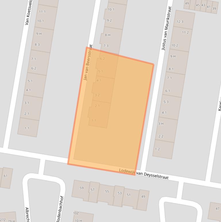 Kaart van postcodegebied 1064VG.