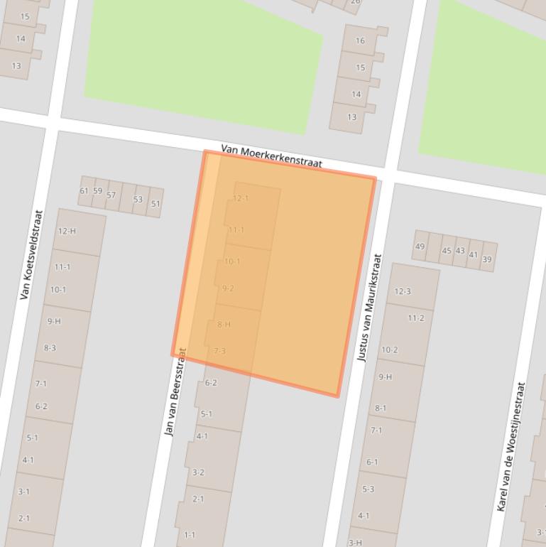 Kaart van postcodegebied 1064VH.