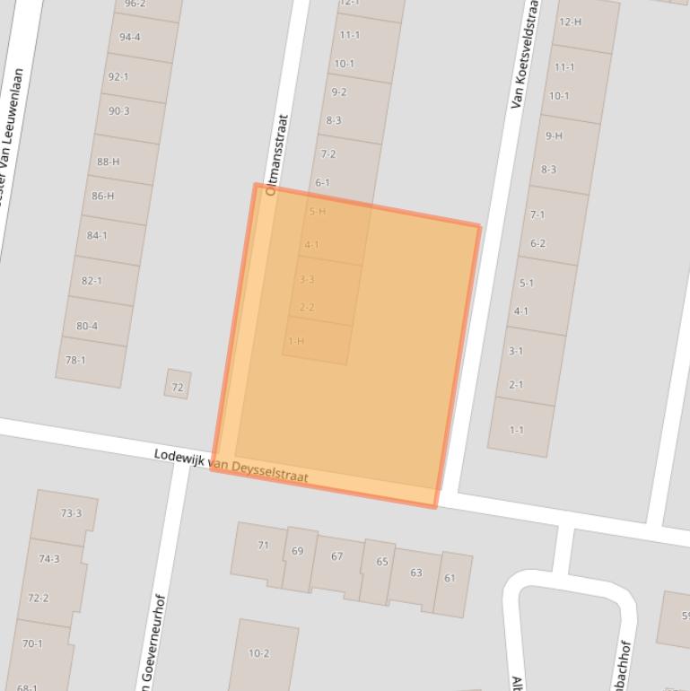 Kaart van postcodegebied 1064VM.