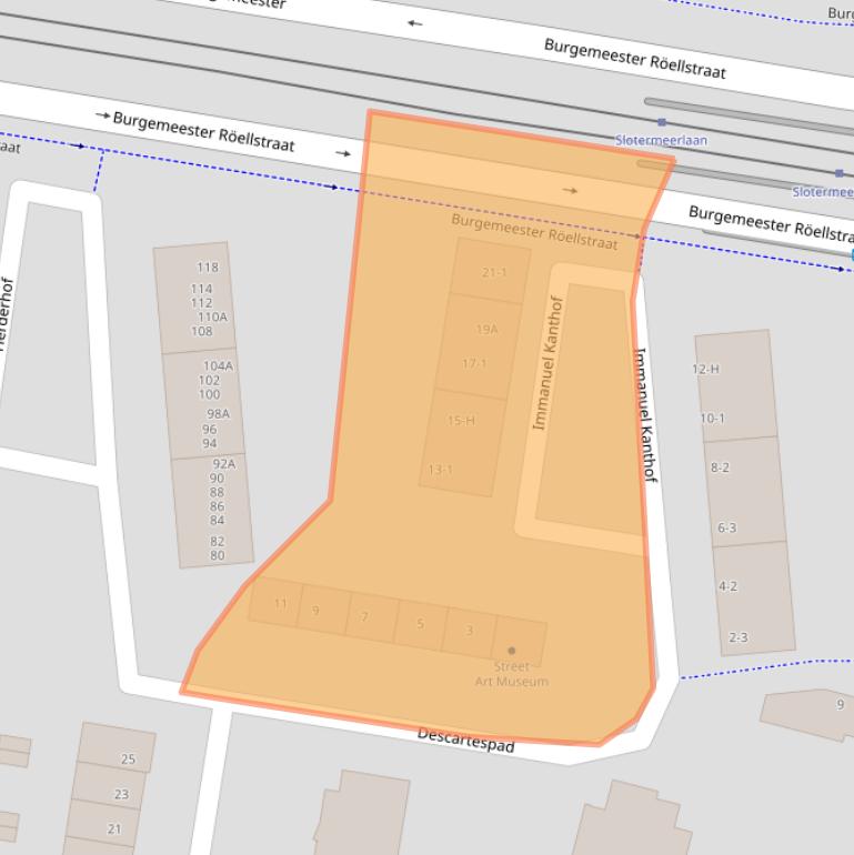 Kaart van postcodegebied 1064VR.