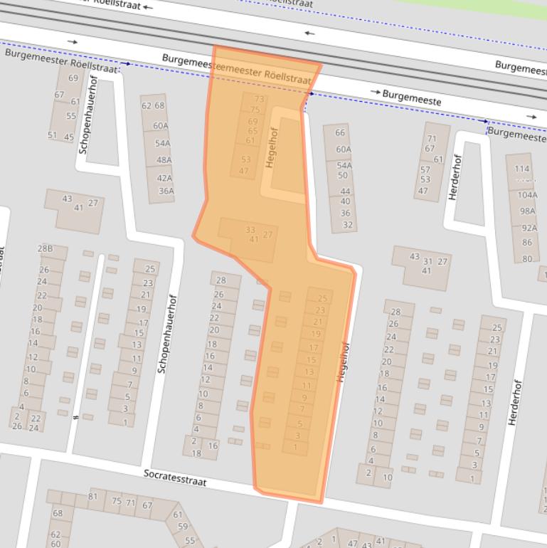 Kaart van postcodegebied 1064VW.