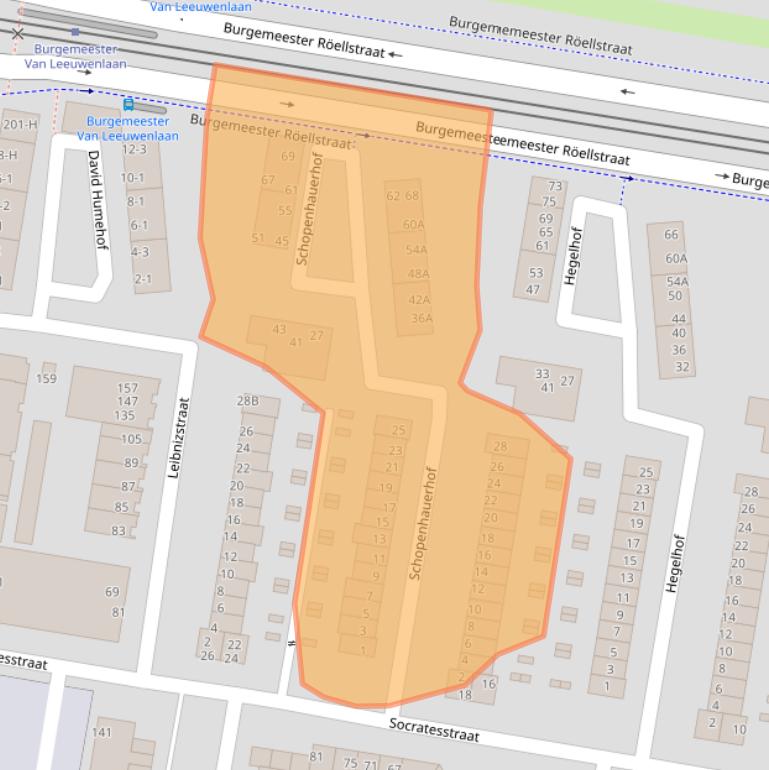 Kaart van postcodegebied 1064VZ.