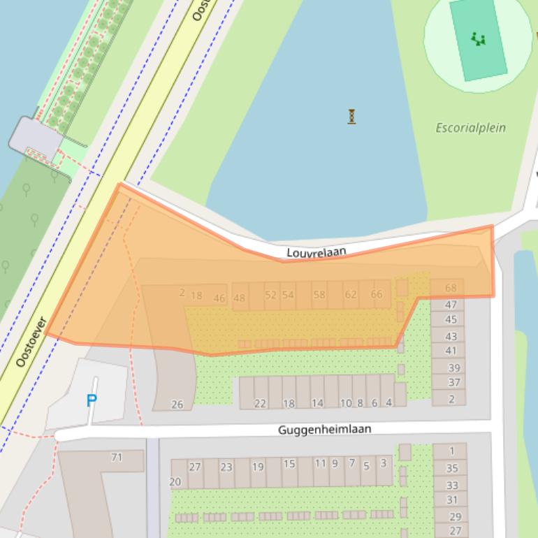 Kaart van postcodegebied 1064WB.