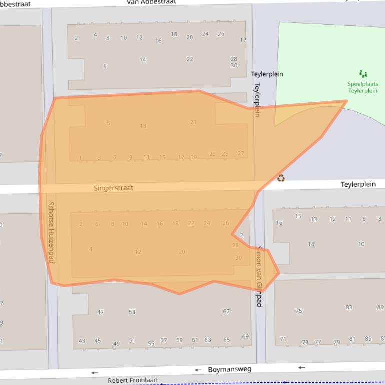 Kaart van postcodegebied 1064WN.