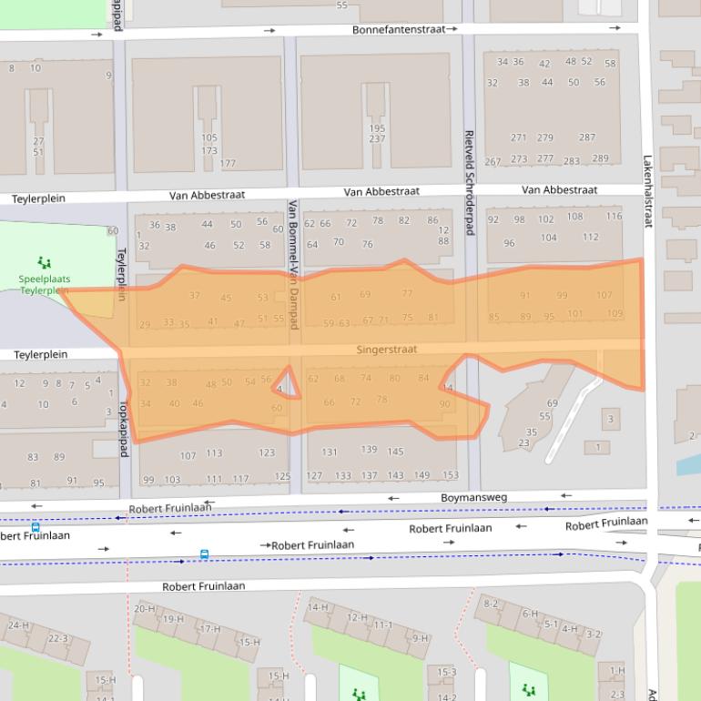 Kaart van postcodegebied 1064WP.