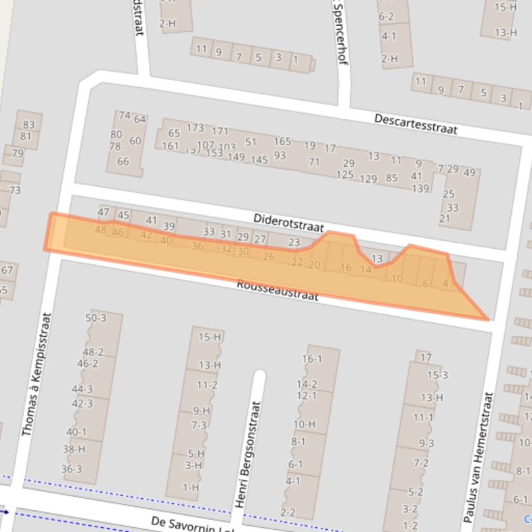 Kaart van postcodegebied 1064XJ.