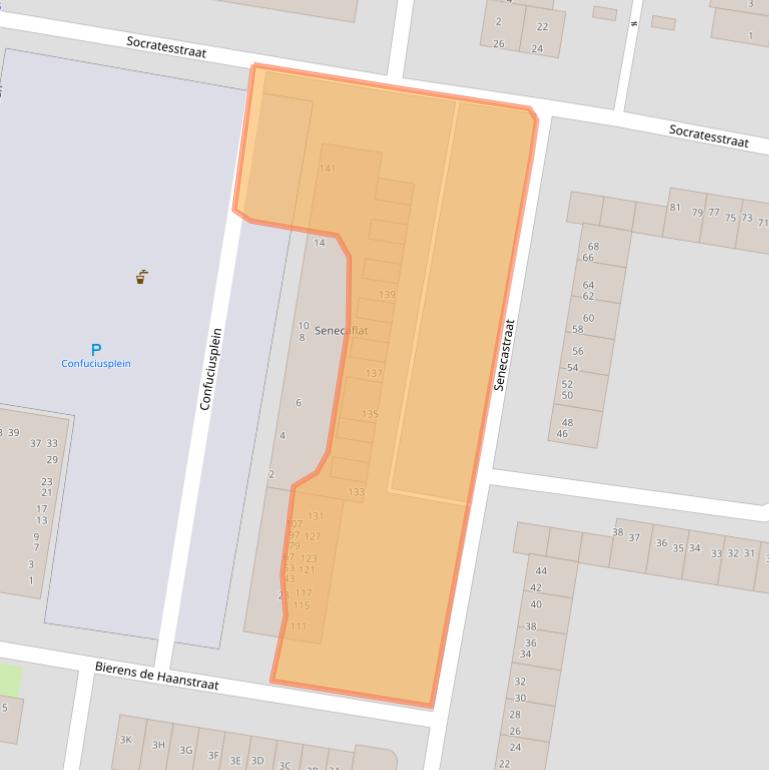 Kaart van postcodegebied 1064ZK.