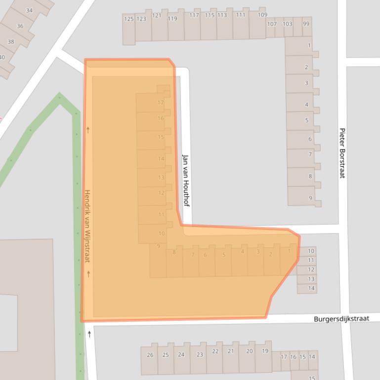 Kaart van postcodegebied 1065AJ.