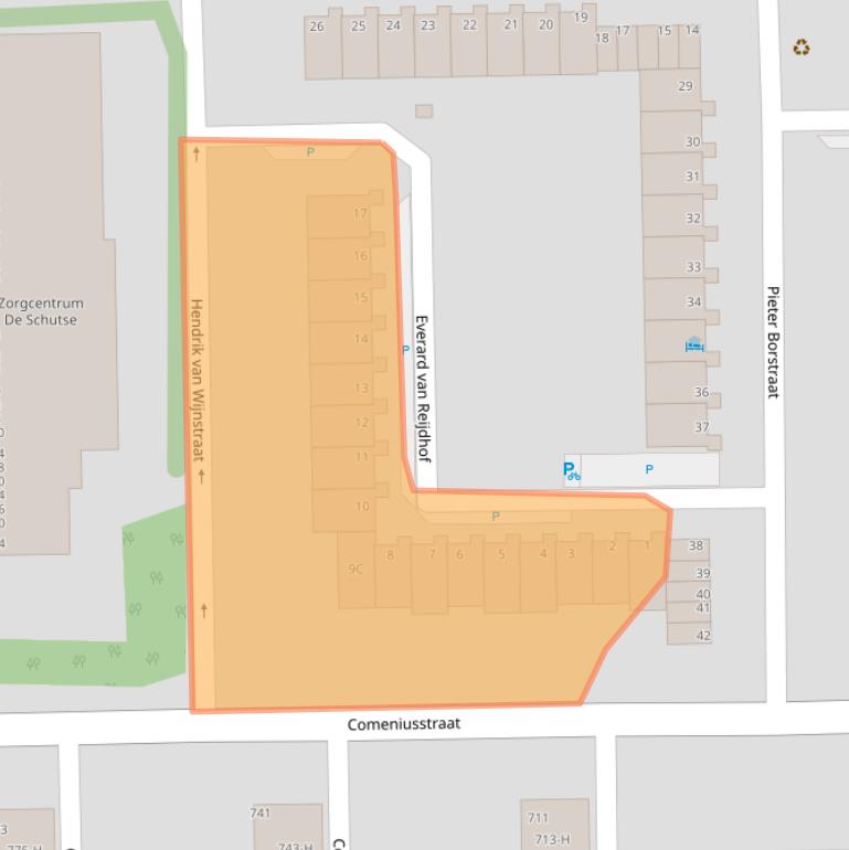 Kaart van postcodegebied 1065AR.