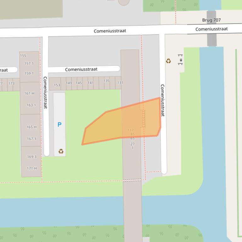 Kaart van postcodegebied 1065BJ.