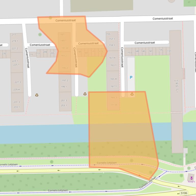 Kaart van postcodegebied 1065BL.