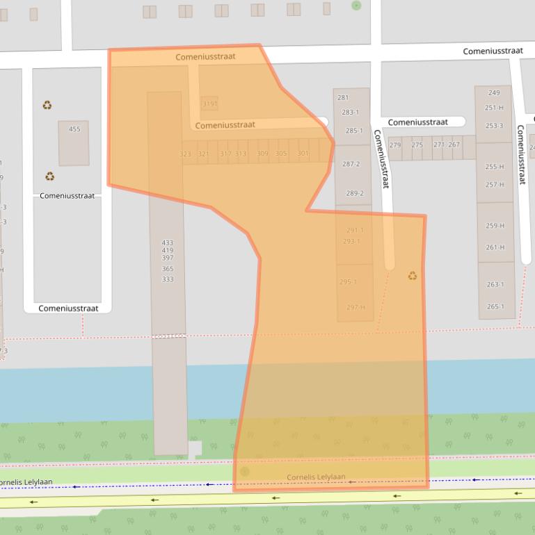 Kaart van postcodegebied 1065BS.