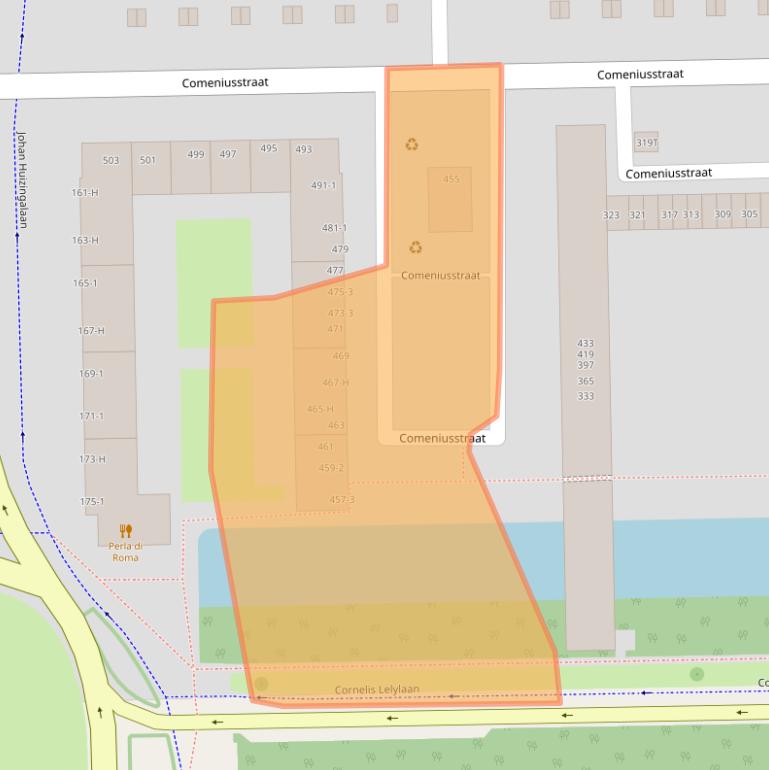 Kaart van postcodegebied 1065BW.