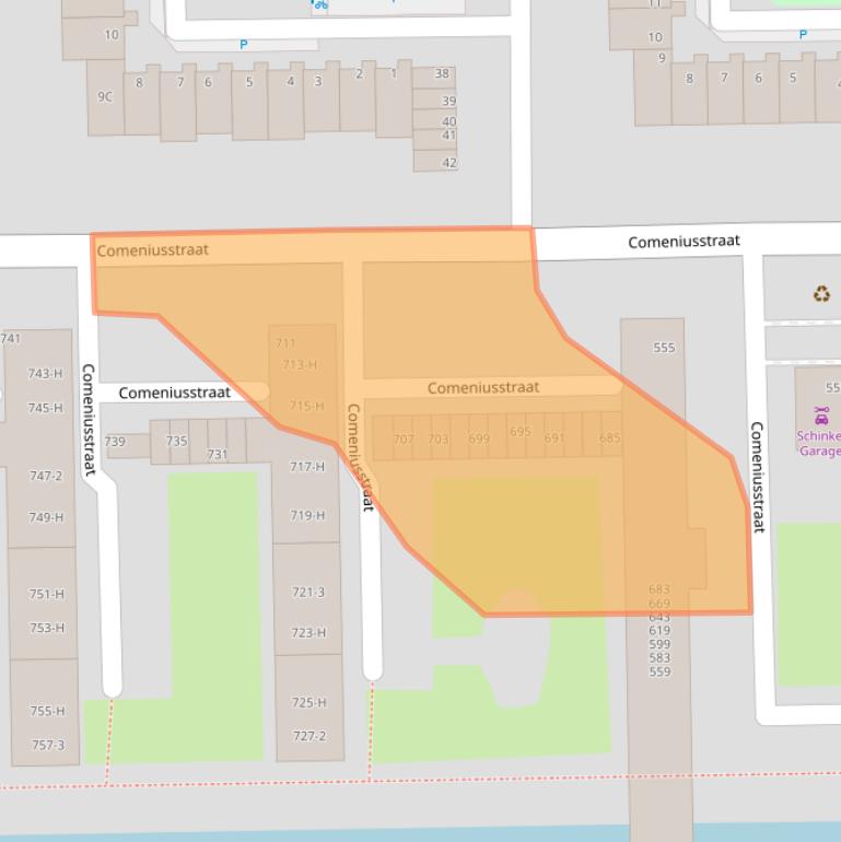 Kaart van postcodegebied 1065CC.