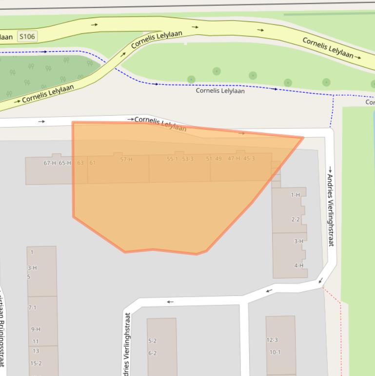 Kaart van postcodegebied 1065CK.