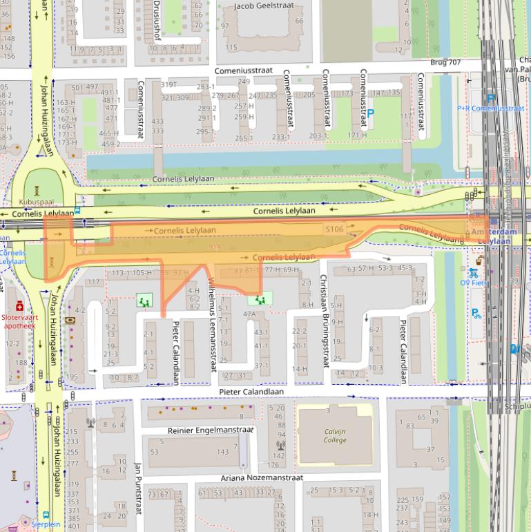 Kaart van postcodegebied 1065CM.