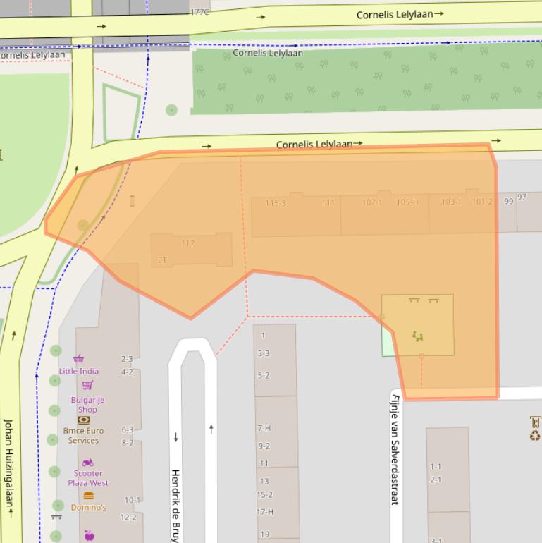 Kaart van postcodegebied 1065CN.