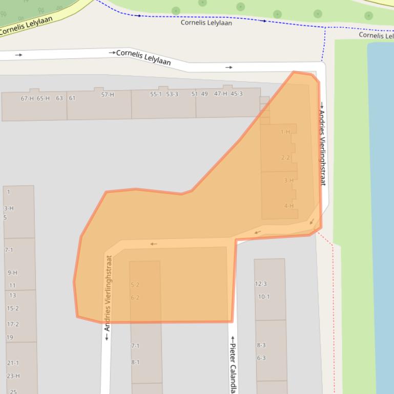 Kaart van postcodegebied 1065CP.