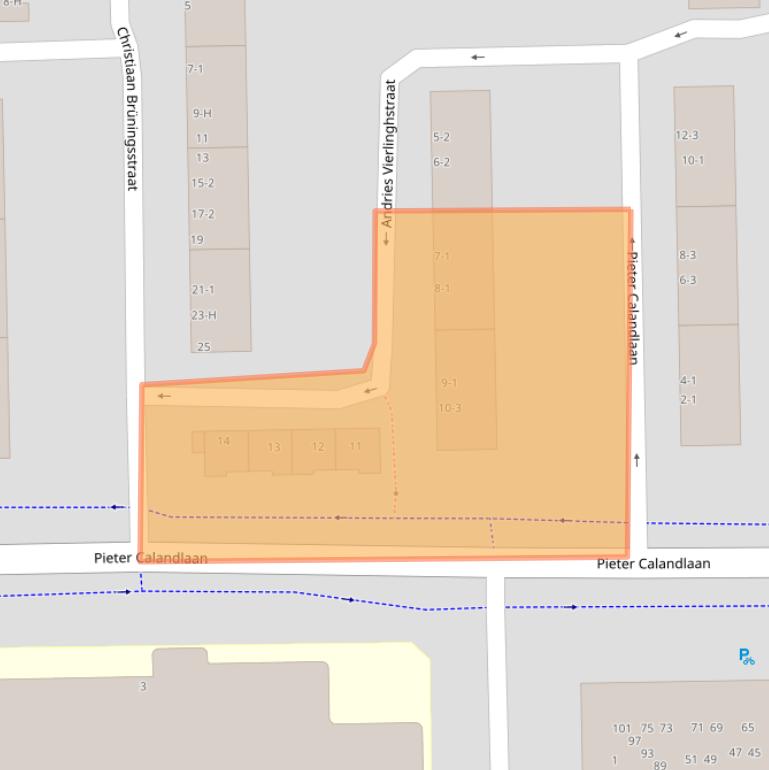 Kaart van postcodegebied 1065CR.