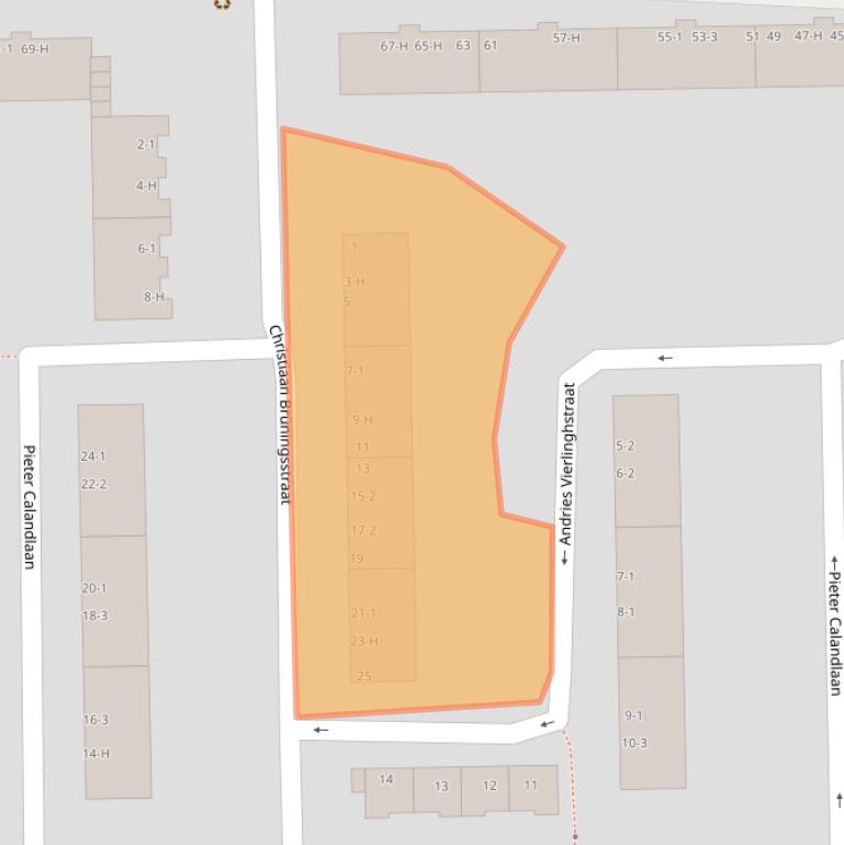 Kaart van postcodegebied 1065CS.