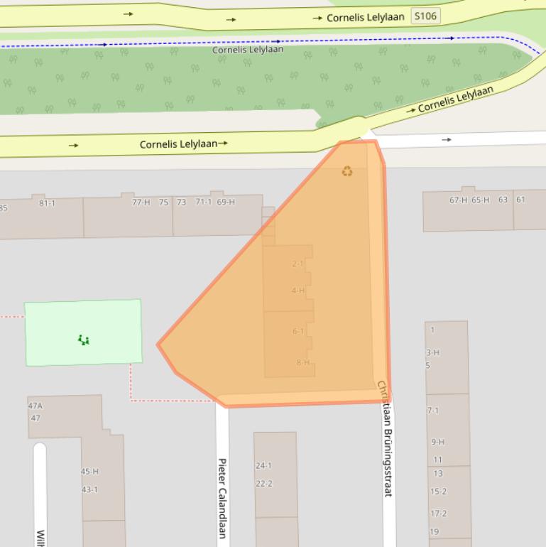 Kaart van postcodegebied 1065CT.